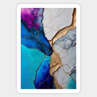 Marbled Stream - Abstract Alcohol Ink Resin Art Sticker